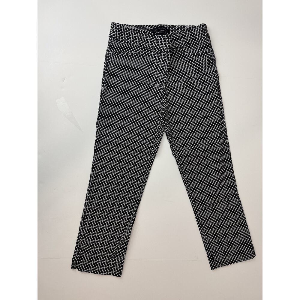Jasmine & Juliana Black White Geometric Print Twee Cropped Dress Pants Size 4